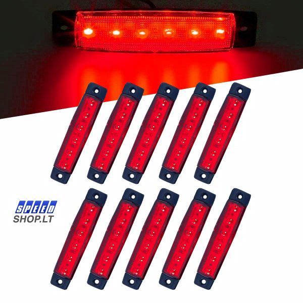 LED sunkvežimių priekabų atspindžiai (raudona)